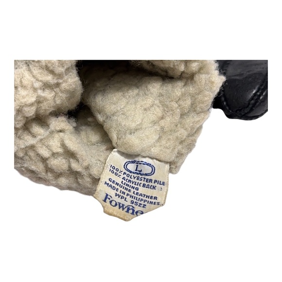 Fownes Vintage Textured Leather Fleece Lined Gloves Womens L - Picture 5 of 6